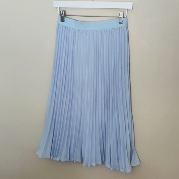 Kate Kasin Dresses & Skirts - Baby Blue Pleated Midi Skirt